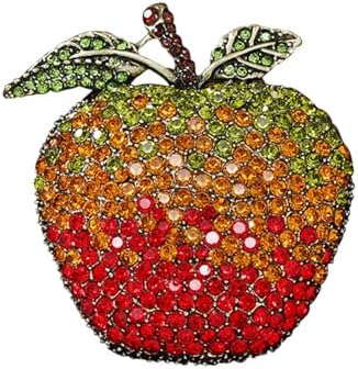 Amazon.com: Red Apple Fruit Little Brooch Rhinestone Crystal Lapel